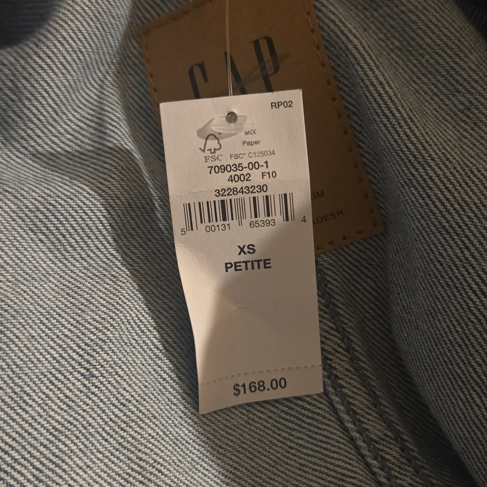 UltraSoft Denim Crop Trench Jacket Light Wash XSP - Picture 6 of 6